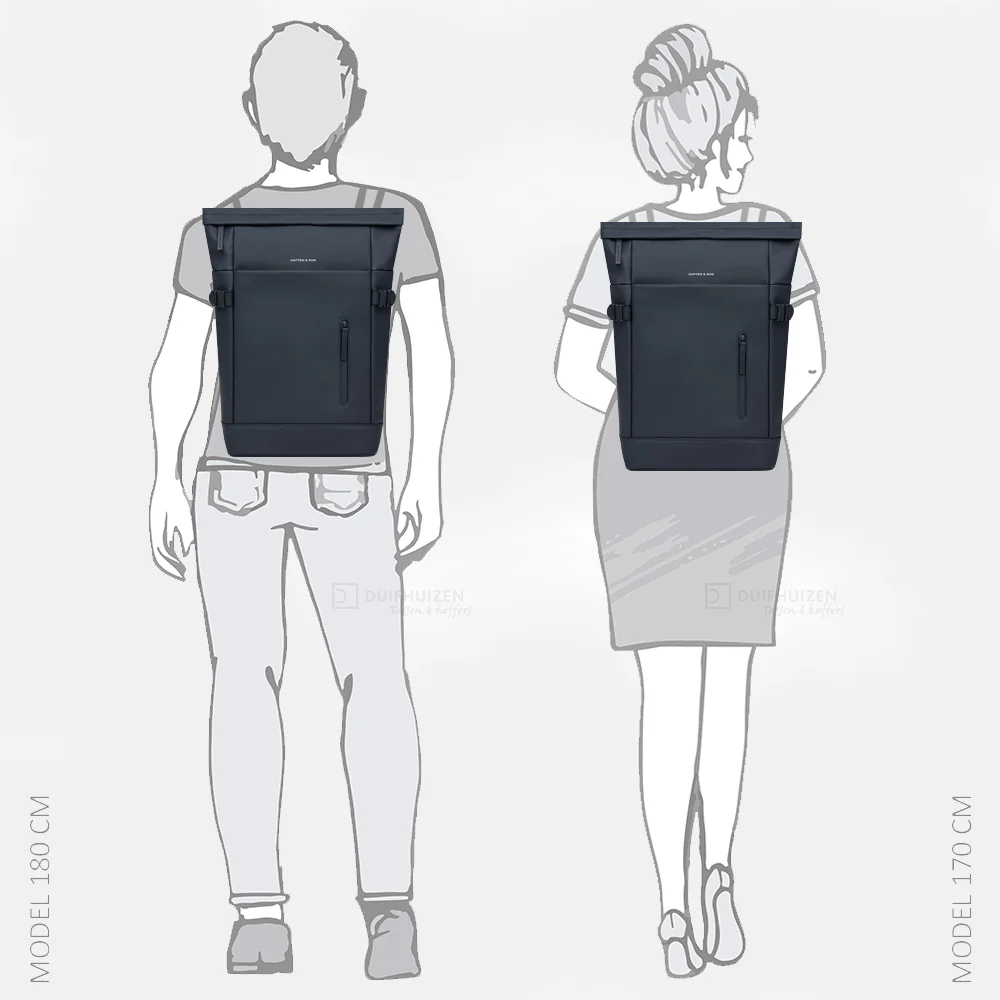 Kapten & Son Helsinki 2.0 laptoprugzak 15 inch navy blue bij Duifhuizen