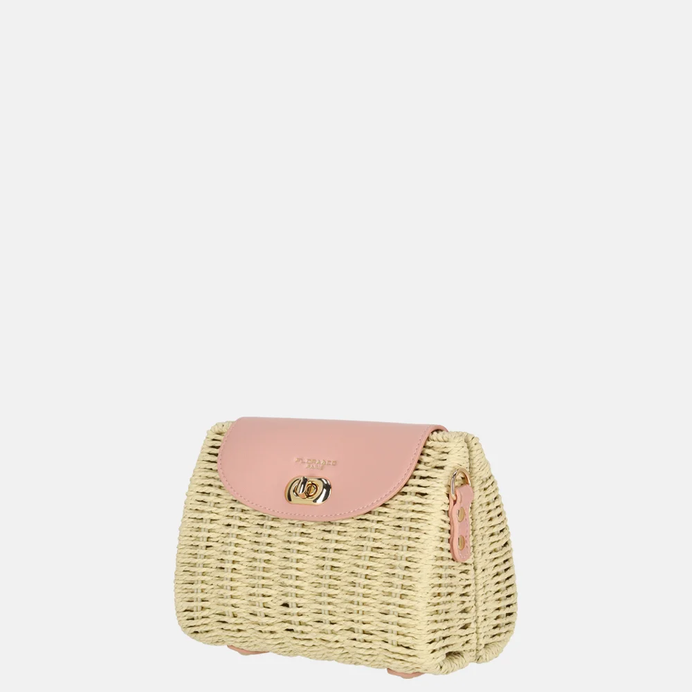 Flora & Co schoudertas riet rose bij Duifhuizen
