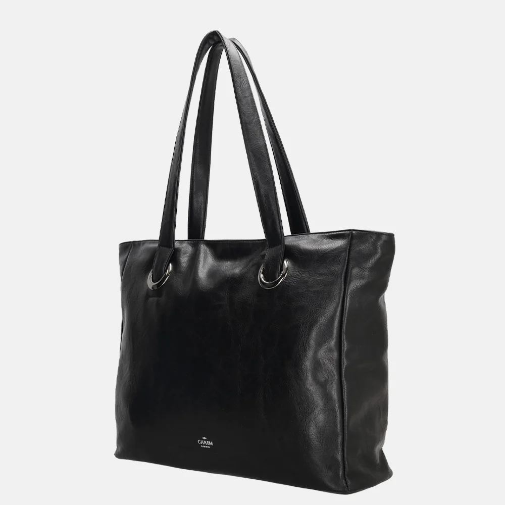 Charm London Liberty shopper 15 inch zwart bij Duifhuizen