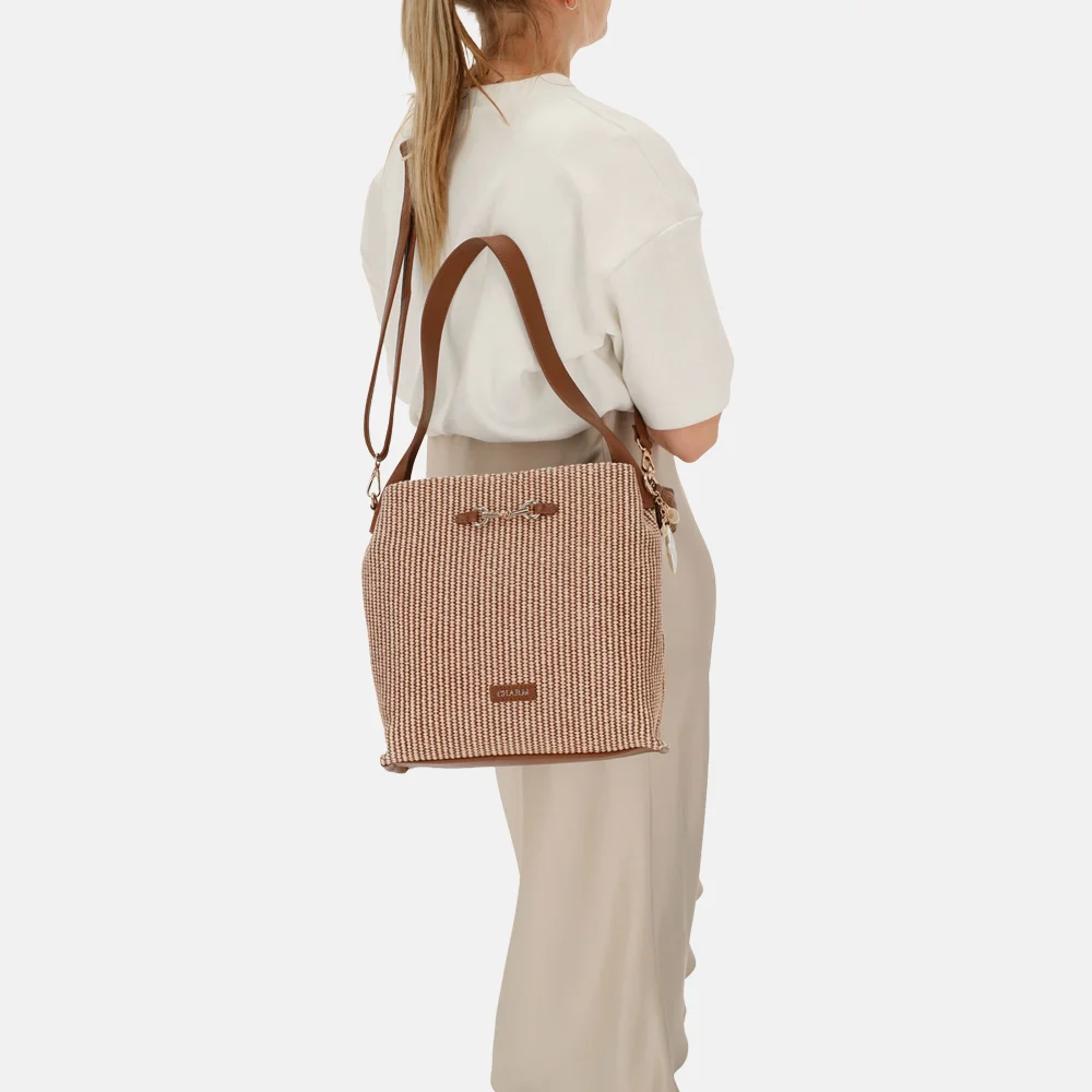 Charm London Santorini schoudertas M bruin bij Duifhuizen