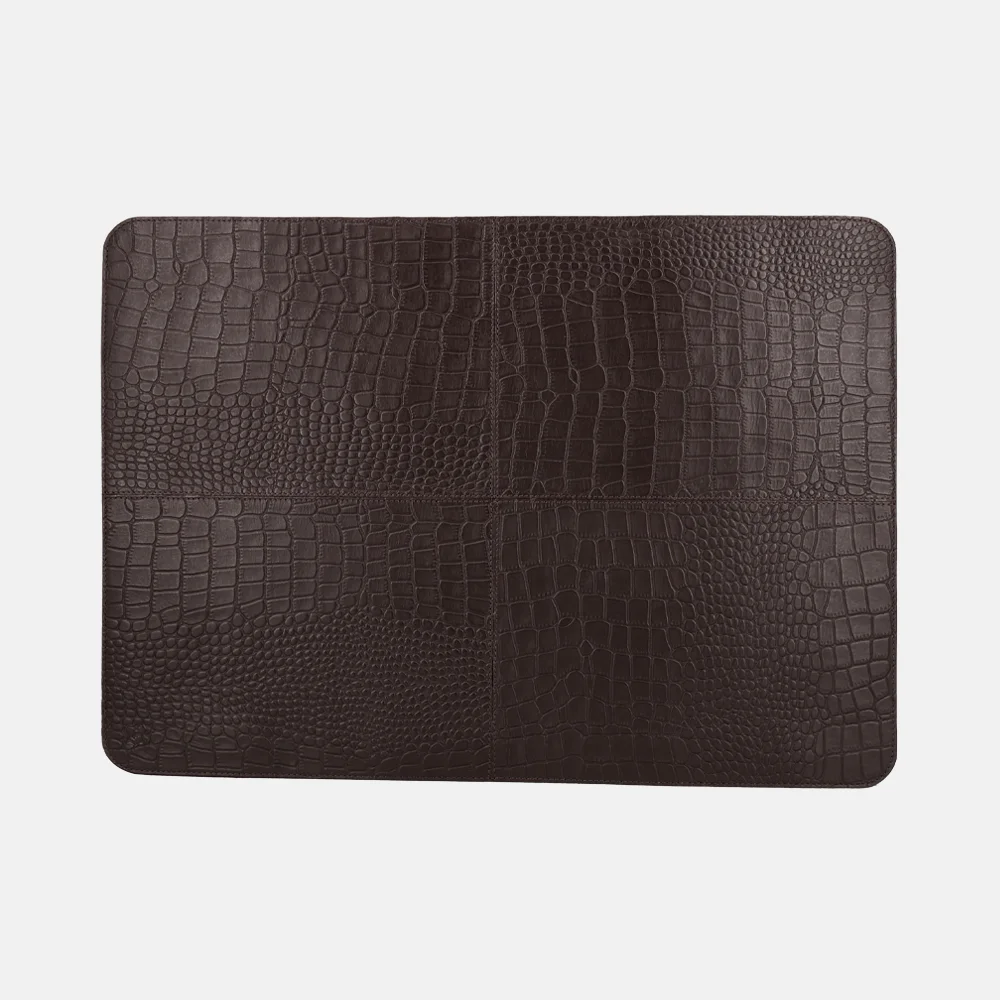 Chamada leren placemats rechthoek croco (2 stuks) donkerbruin