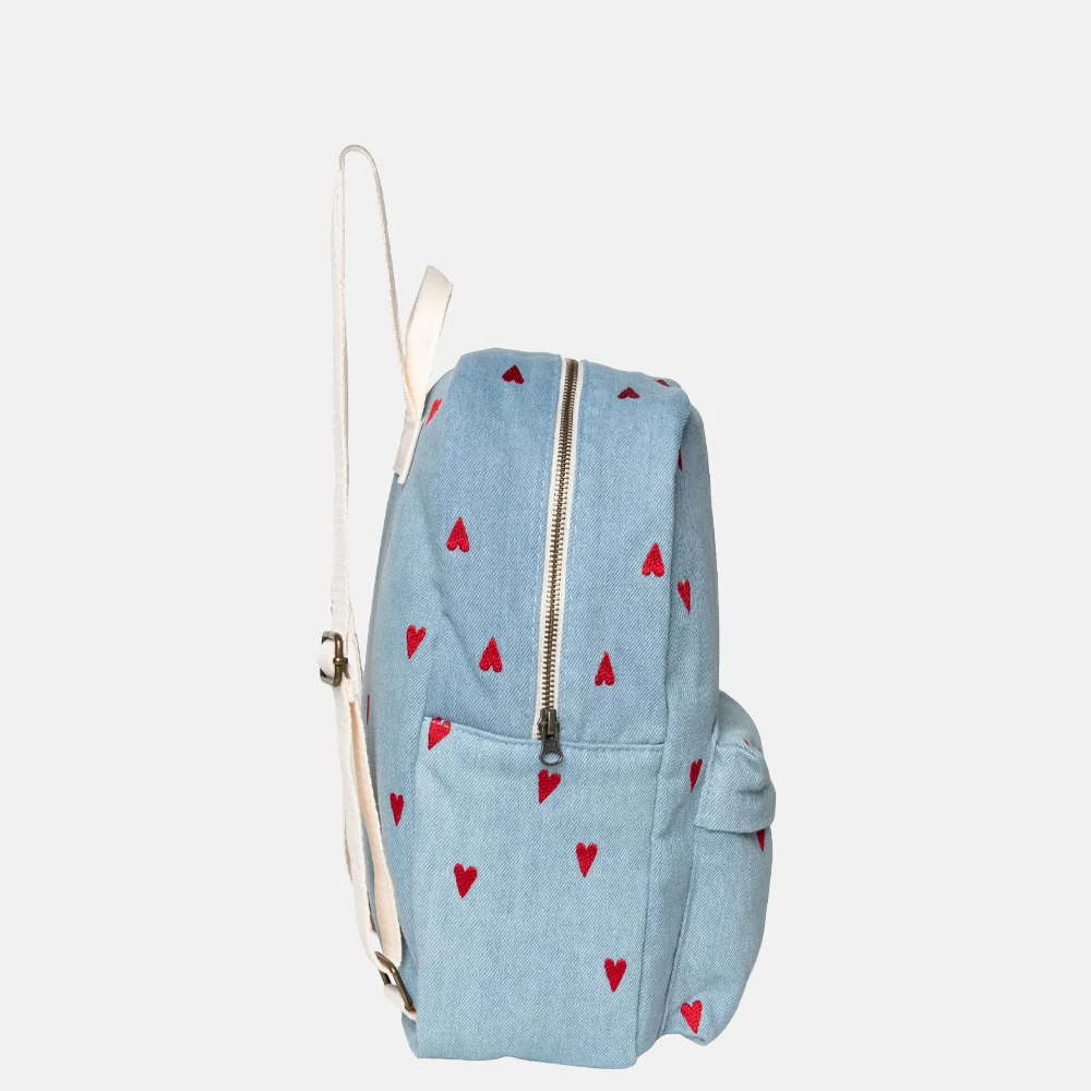 Studio Noos Denim Hearts kinderrugzak denim bij Duifhuizen