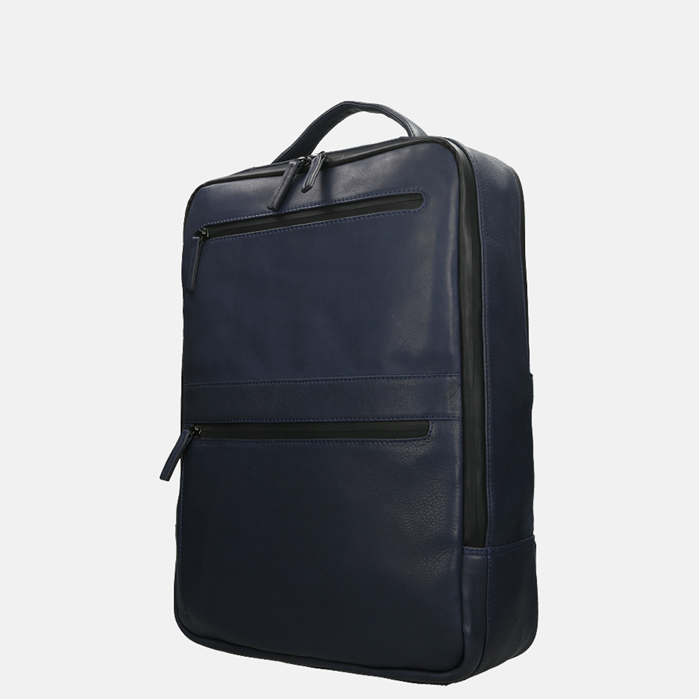 Leonhard Heyden Den Haag rugzak 15 inch blue bij Duifhuizen