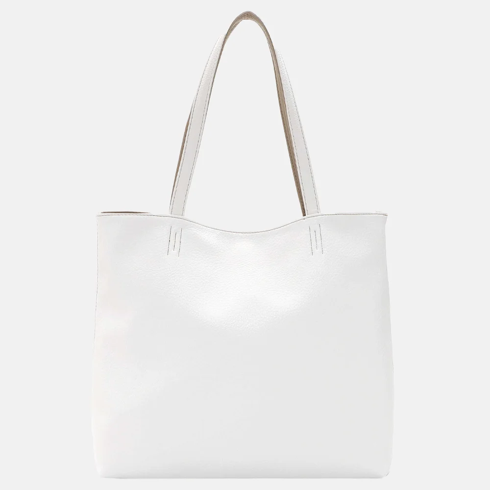 Emily & Noah Eva bag-in-bag shopper reversible white/beige bij Duifhuizen