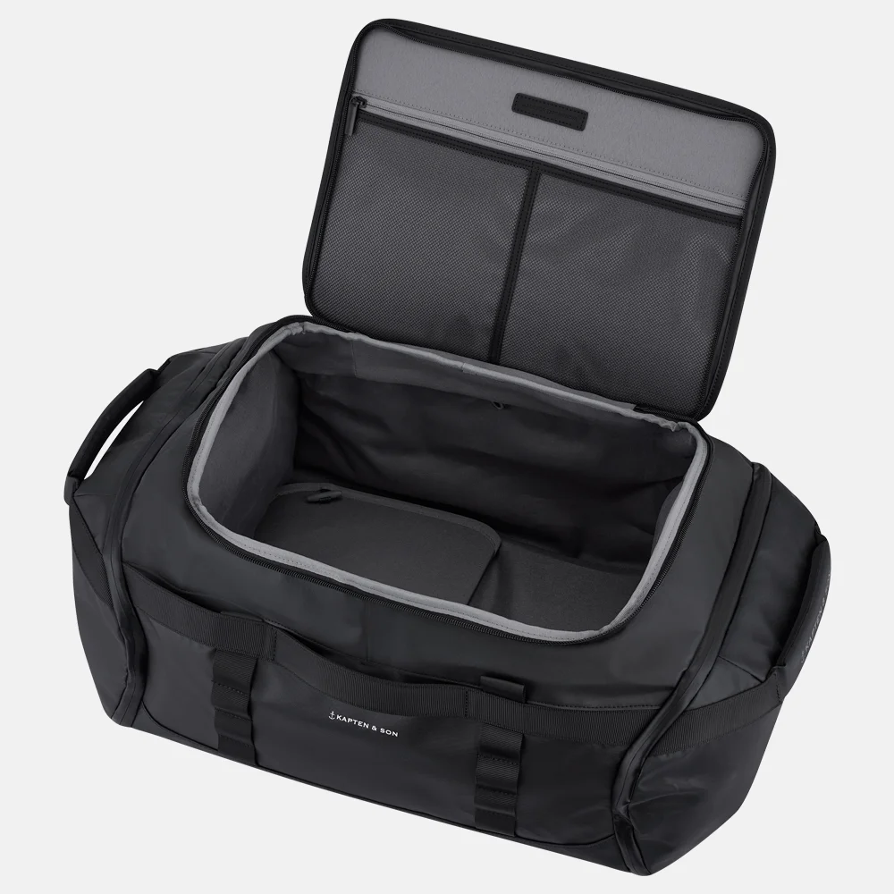 Kapten & Son Lisbon duffle rugzak all black bij Duifhuizen