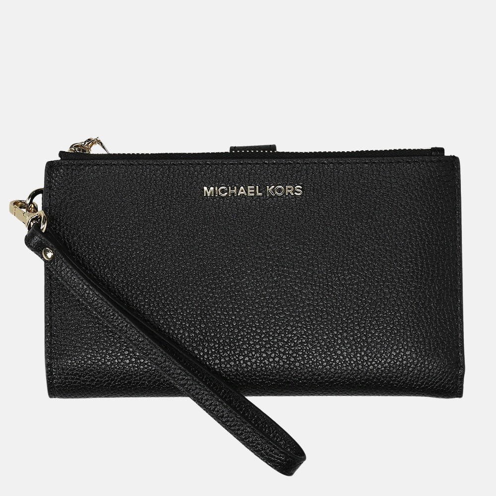 Michael Kors Jet Set Double Zip Wristlet portemonnee black bij Duifhuizen