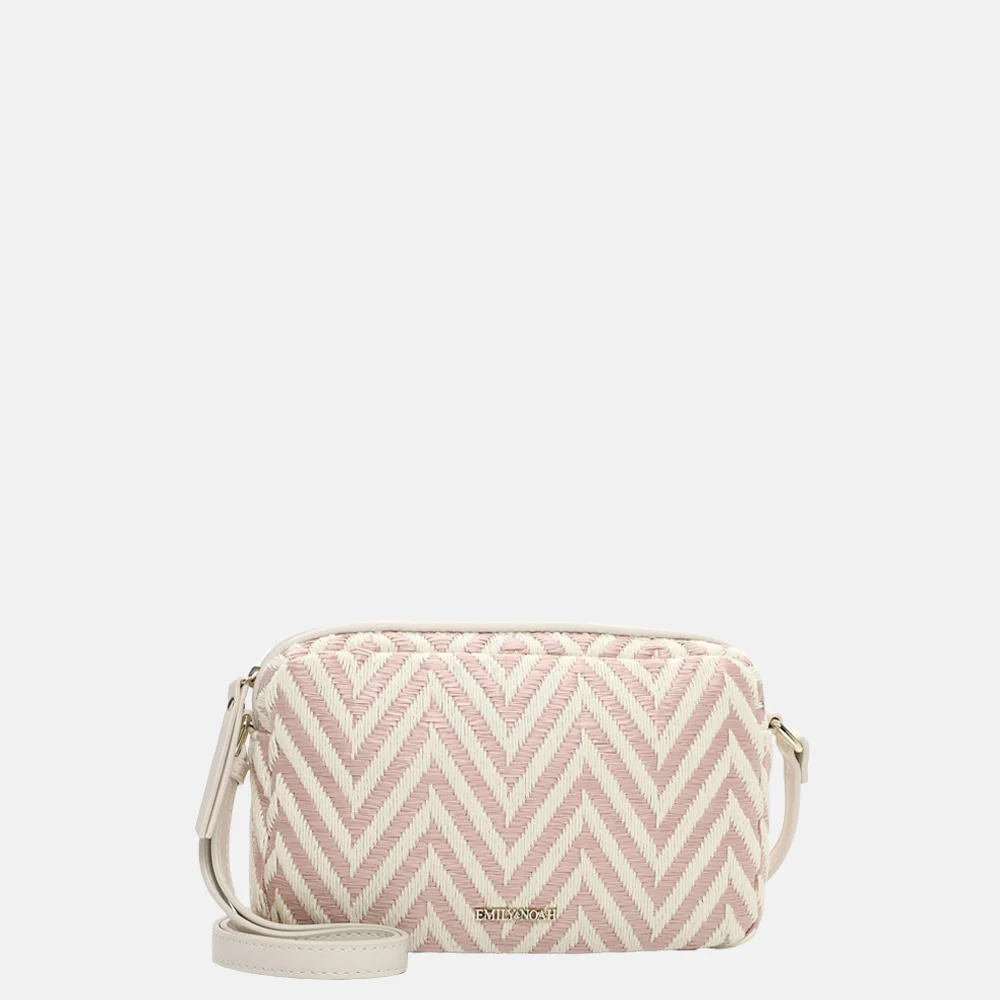 Emily & Noah Raffia crossbody tas pink salt