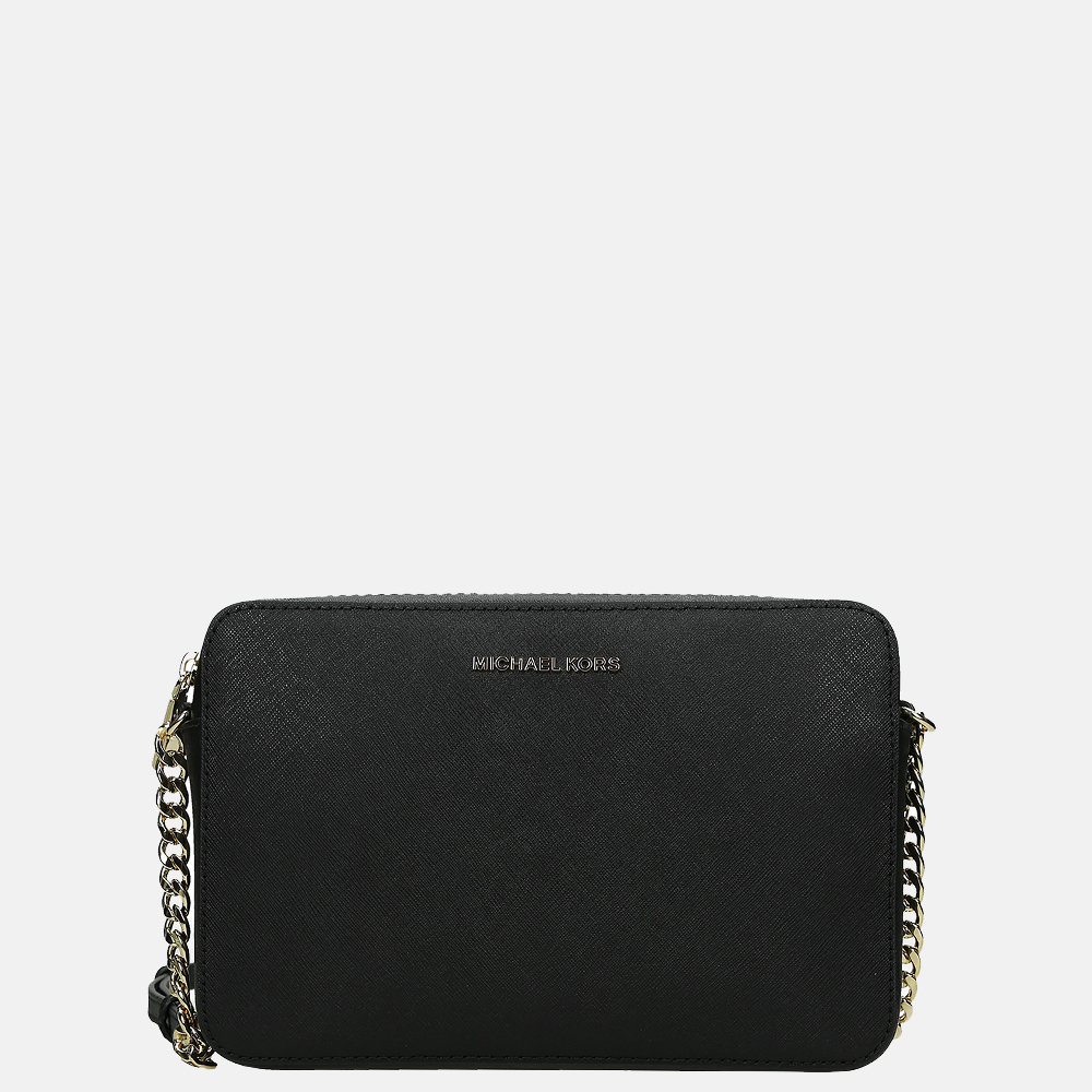 Higgins dubbele Altijd Michael Kors Jet Set crossbody tas L black bij Duifhuizen