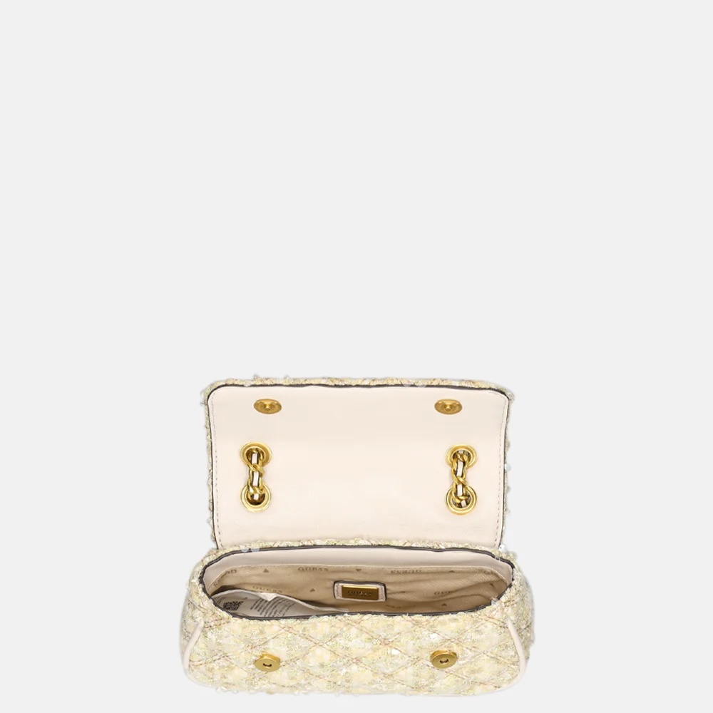Guess Guilly mini convertible crossbody tas gold multi bij Duifhuizen