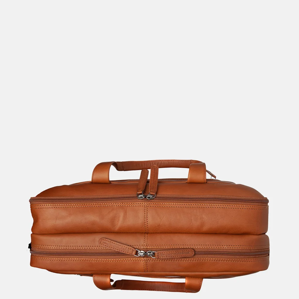 Chesterfield Ryan laptoptas 17 inch cognac bij Duifhuizen