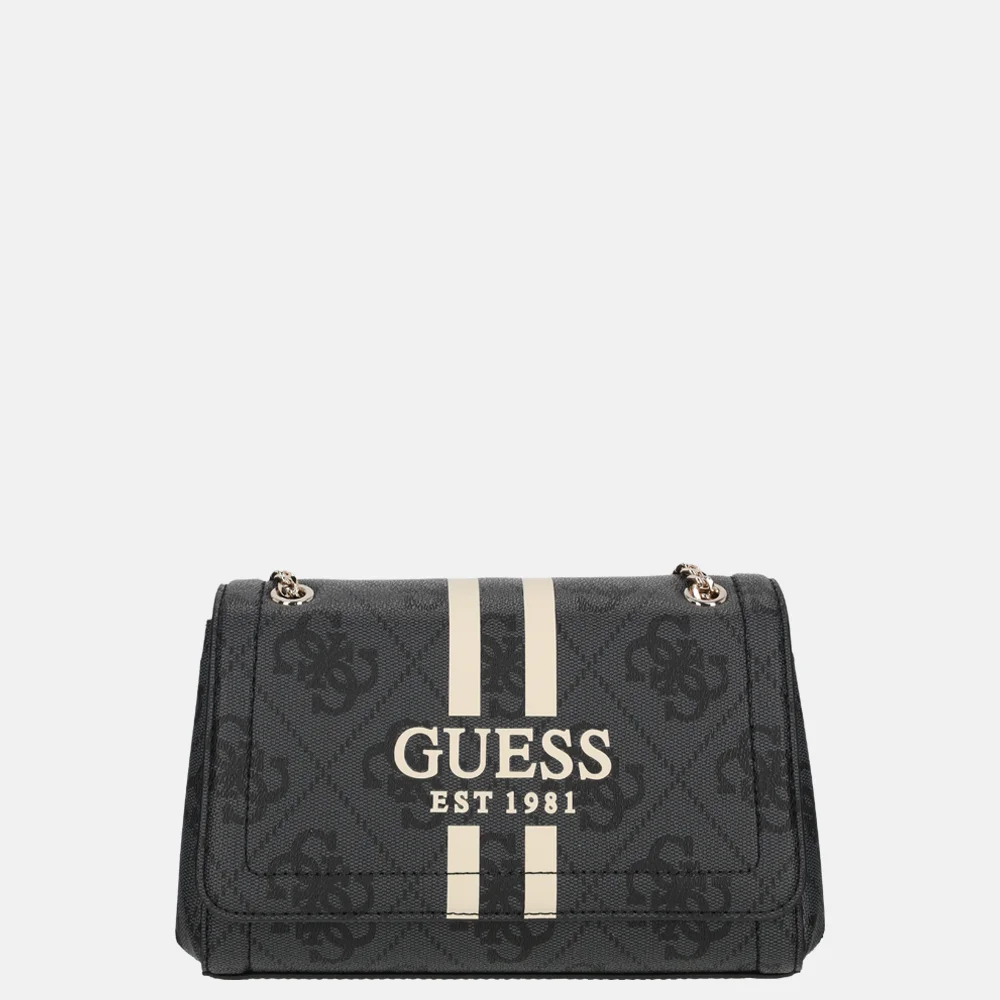 Guess Noelle II crossbody tas coal logo bij Duifhuizen