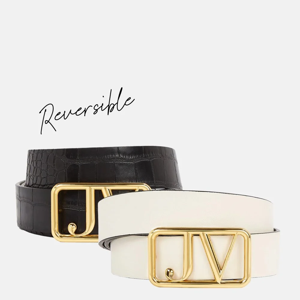 Josh V Leontien riem light ecru black bij Duifhuizen