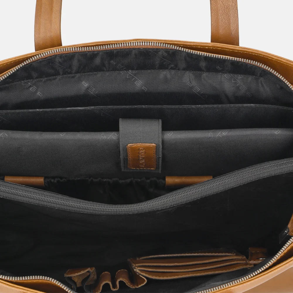 Plevier Livingston shopper 17 inch cognac bij Duifhuizen