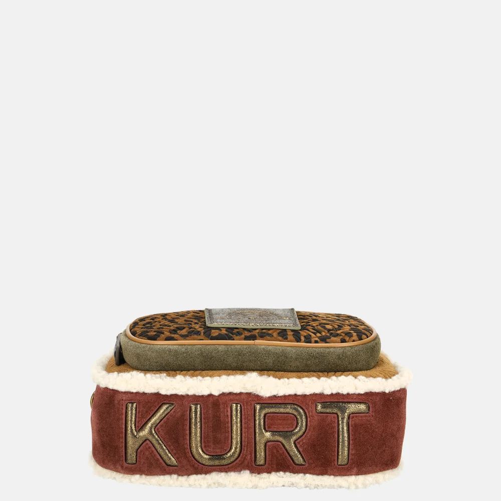 Kurt Geiger Southbank schoudertas suede camel multi bij Duifhuizen