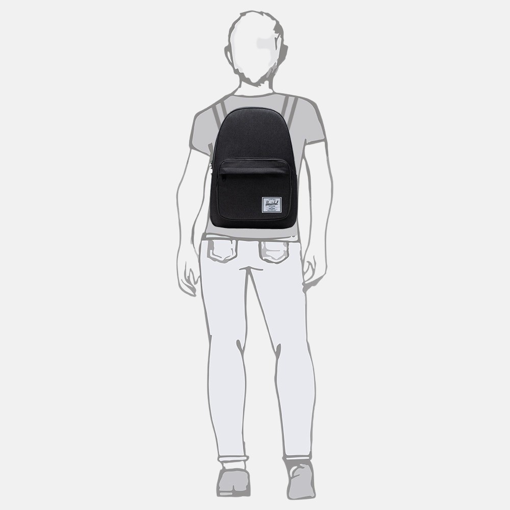 Herschel Miller rugzak 13 inch black crosshatch bij Duifhuizen