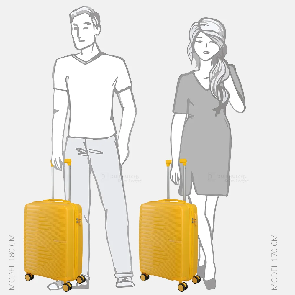 Travelite Pacific spinner 55cm yellow bij Duifhuizen