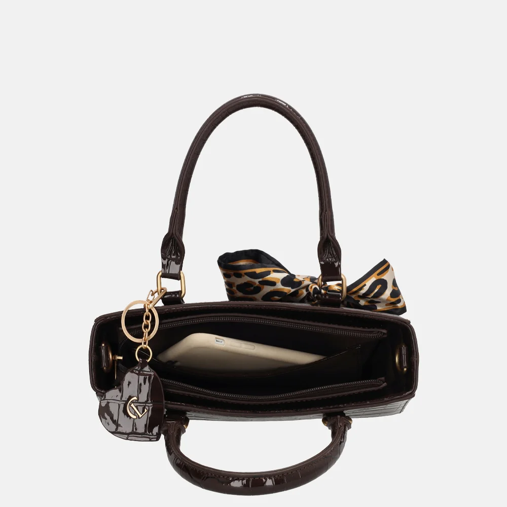 Charm London Knightbridge handtas donkerbruin bij Duifhuizen