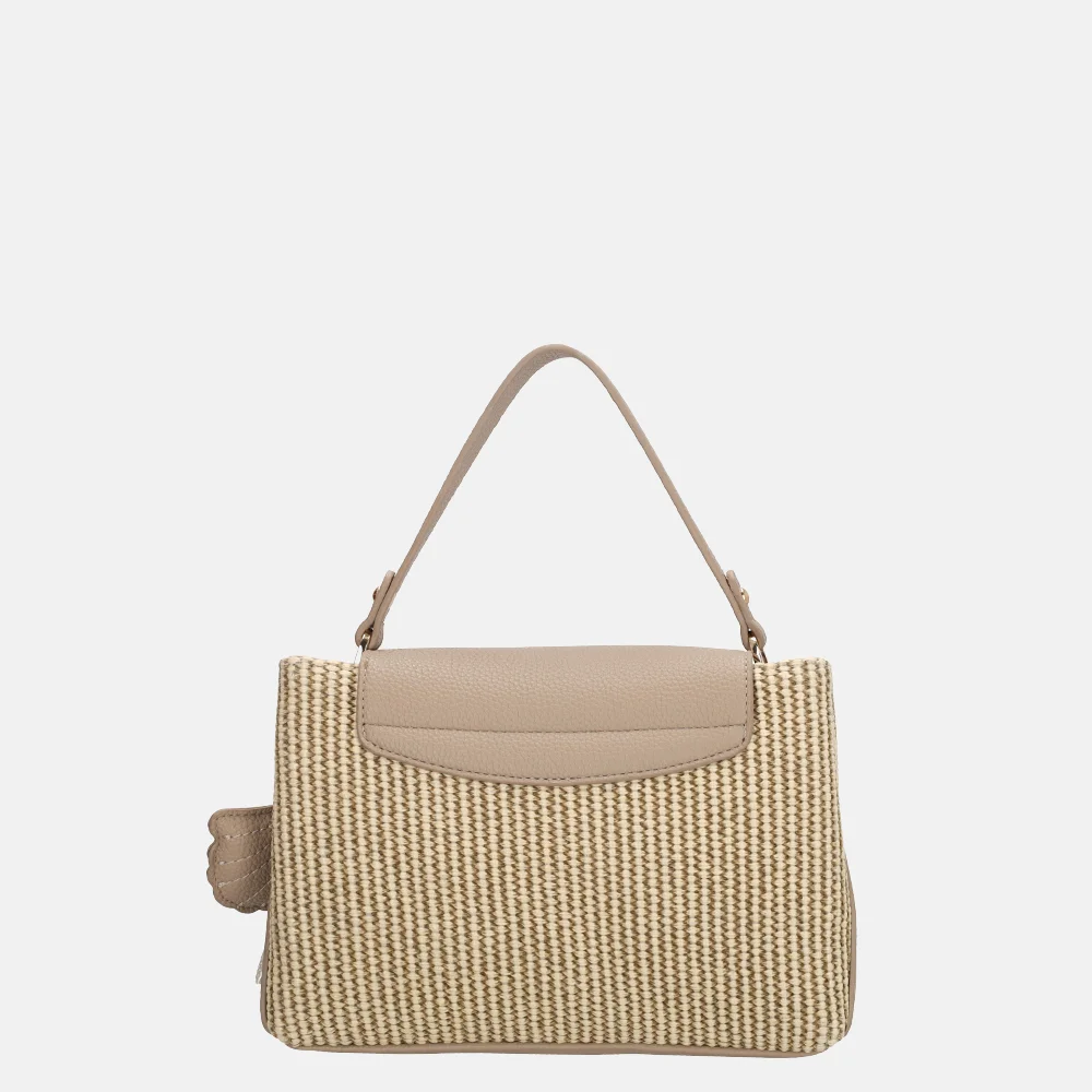 Charm London Santorini handtas 2vaks overslag taupe bij Duifhuizen