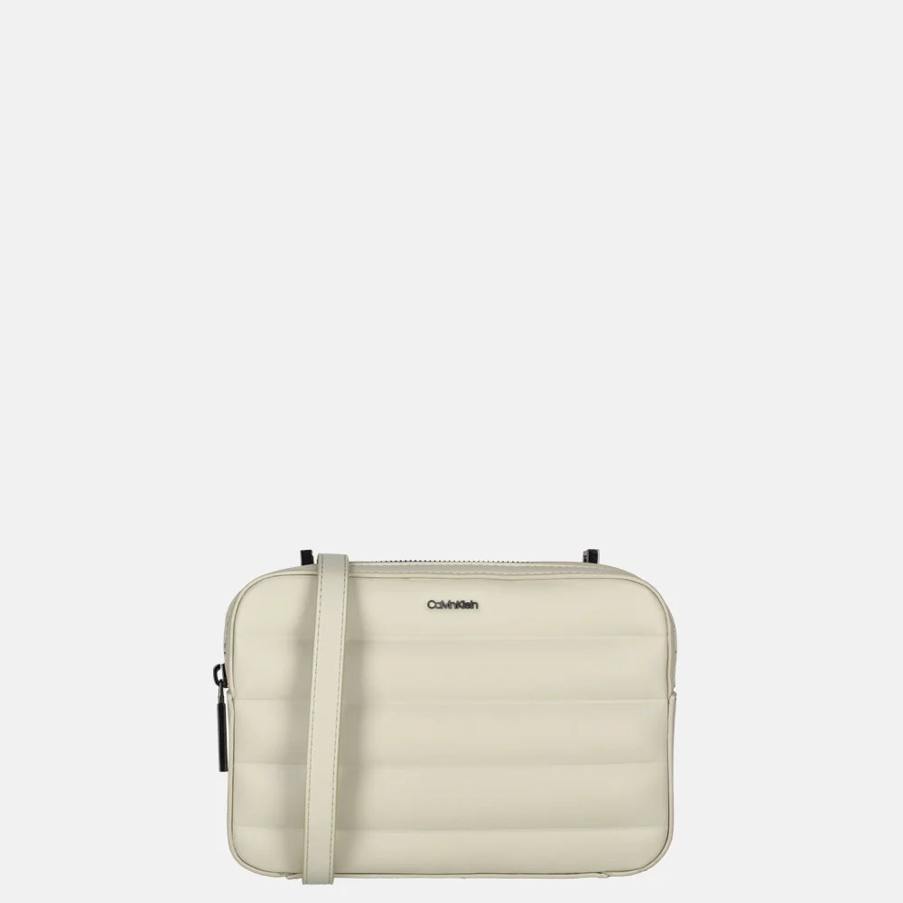 Calvin Klein Line Quilt crossbody tas sand pebble bij Duifhuizen