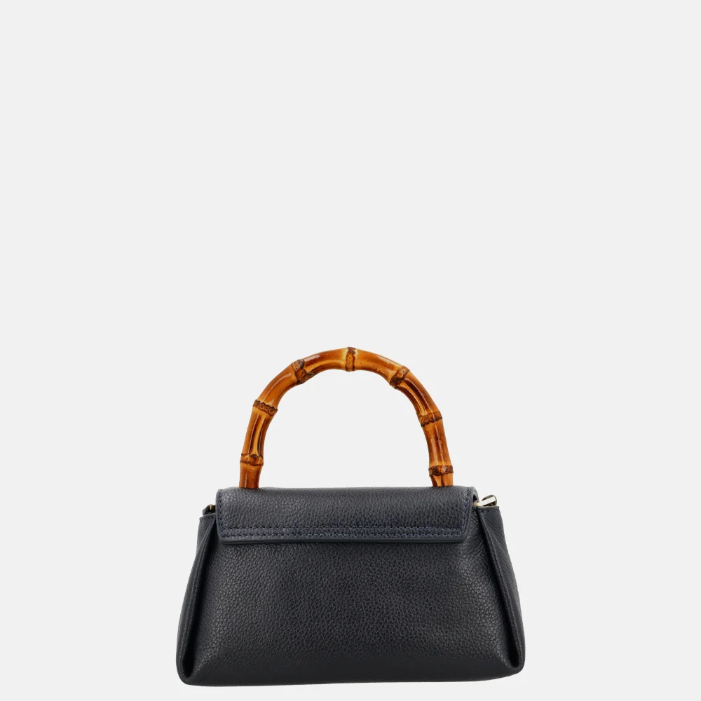 Loulou Essentiels Mae Bamboo handtas dark blue bij Duifhuizen