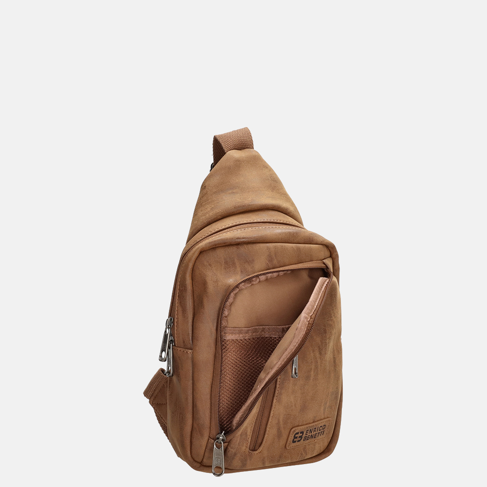 Enrico Benetti Rotterdam crossbody tas  camel bij Duifhuizen