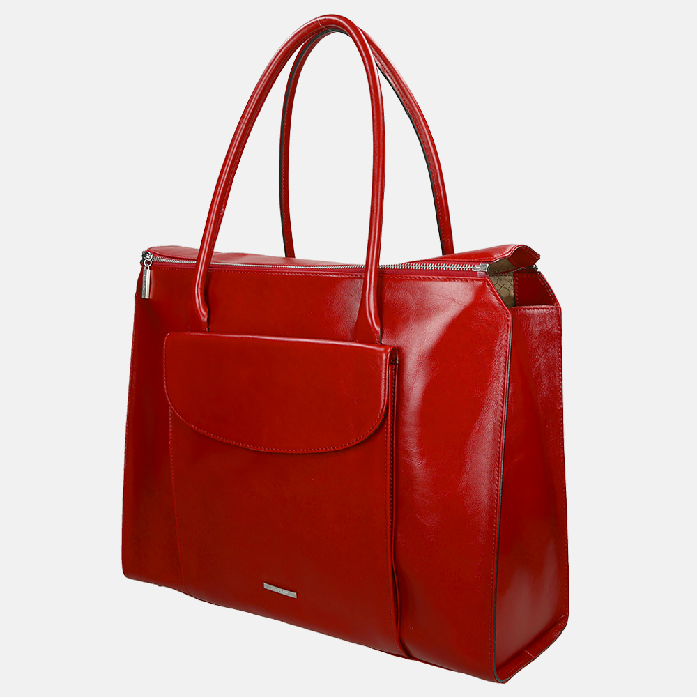 Claudio Ferrici shopper 15.6 inch red bij Duifhuizen
