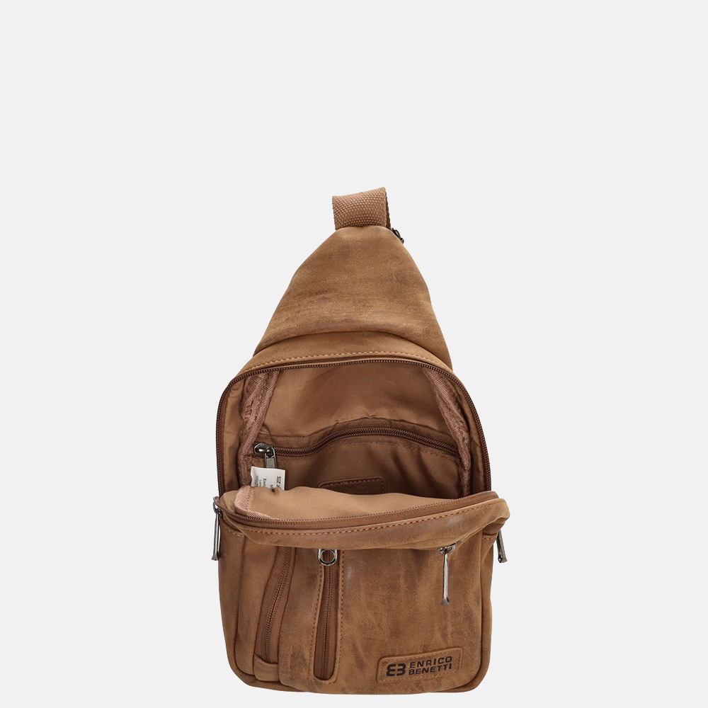 Enrico Benetti Rotterdam crossbody tas  camel bij Duifhuizen