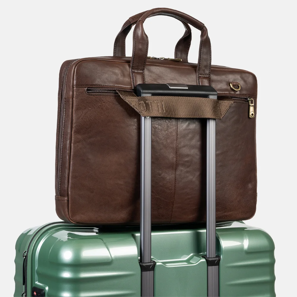 Tony Perotti laptoptas 15 inch mocca bij Duifhuizen
