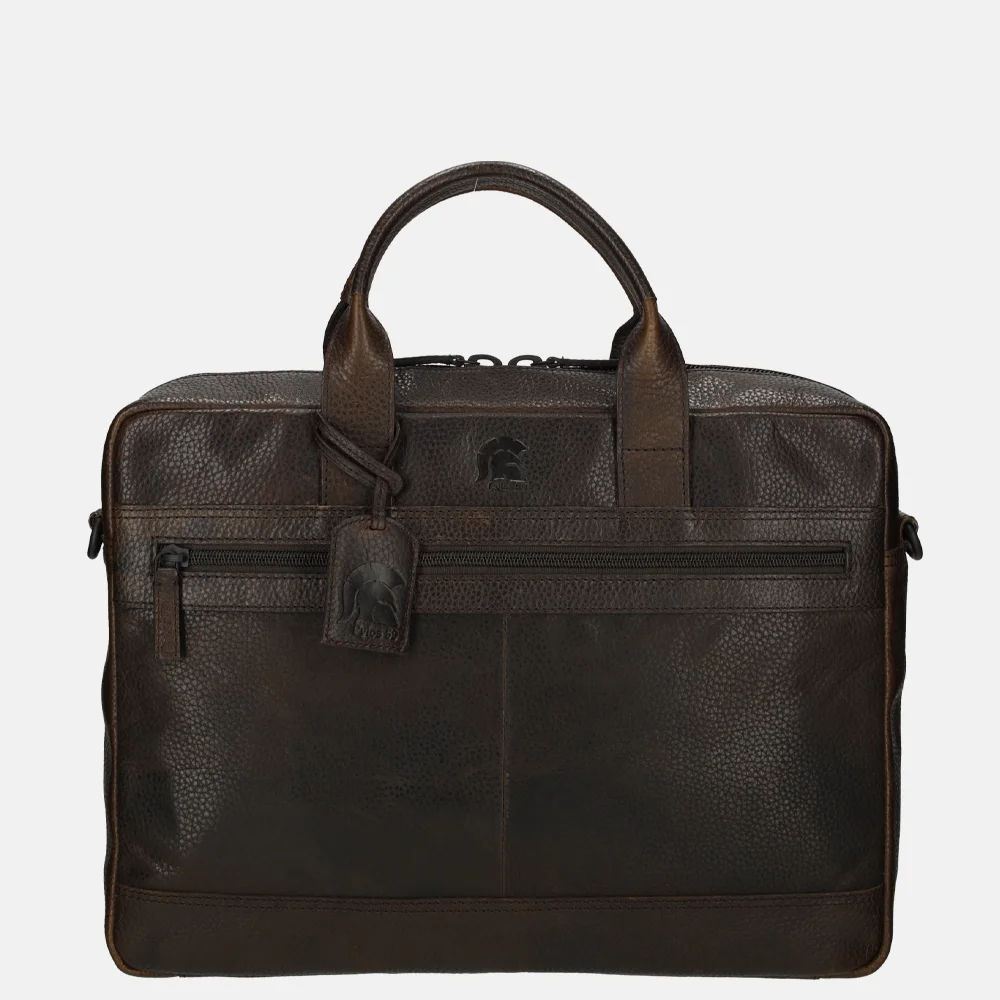 Pylos 59 Sarda laptoptas 15 inch dark brown bij Duifhuizen