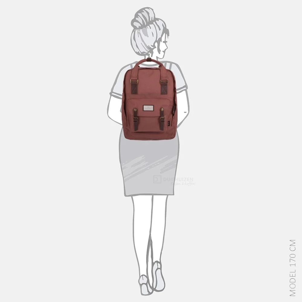 Doughnut Macaroon Cordura rugzak L 15 inch chestnut bij Duifhuizen