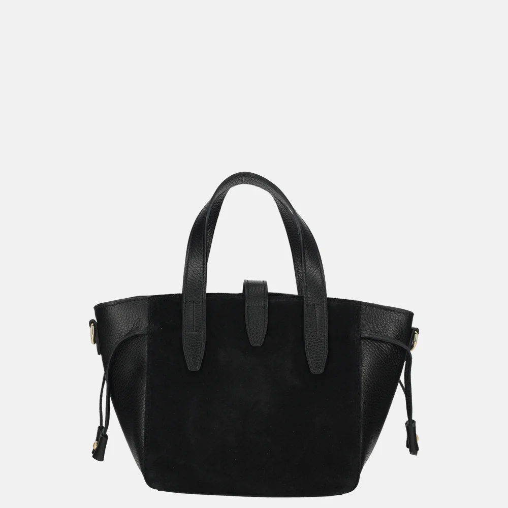 Charm London handtas suede/leer zwart bij Duifhuizen