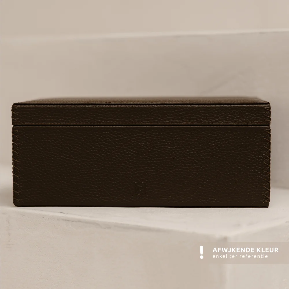 Chamada leren opbergbox rechthoek effen large black bij Duifhuizen