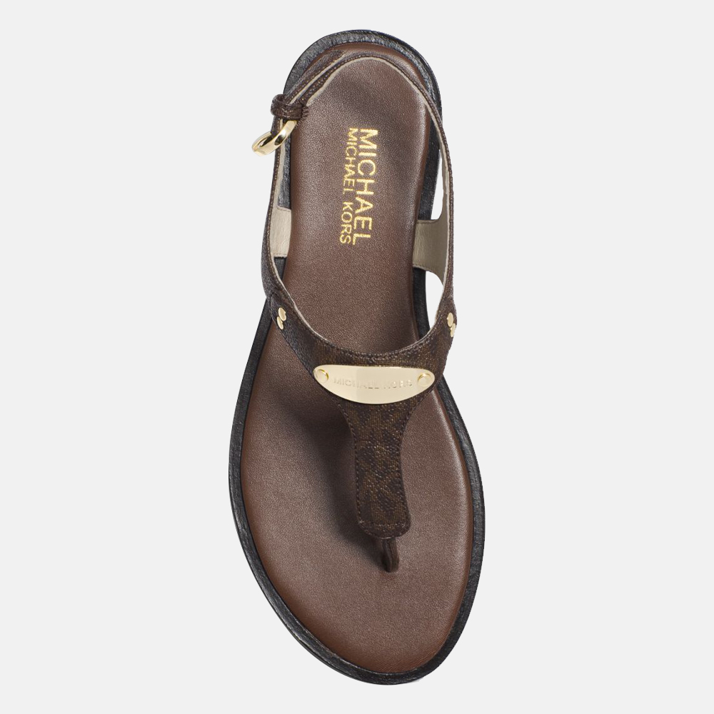 Michael Kors Plate sandalen brown bij Duifhuizen