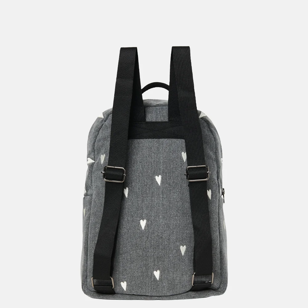 Studio Noos Denim Hearts kinderrugzak grey bij Duifhuizen