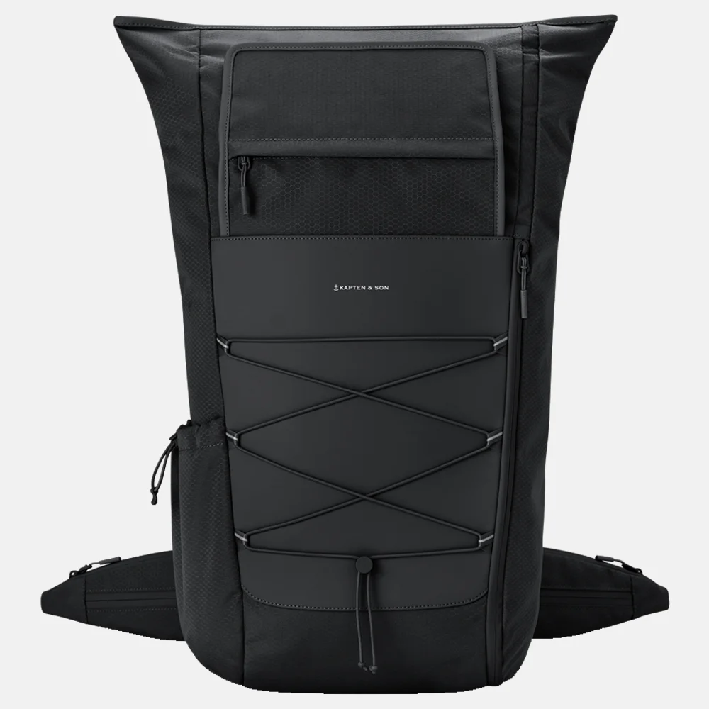 Kapten & Son Banff rugzak all black bij Duifhuizen