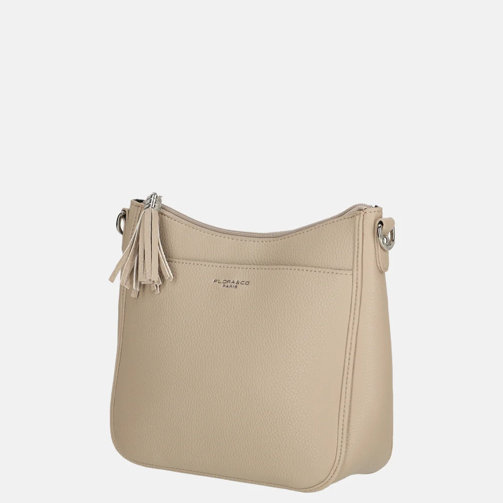 Flora & Co crossbody tas beige bij Duifhuizen