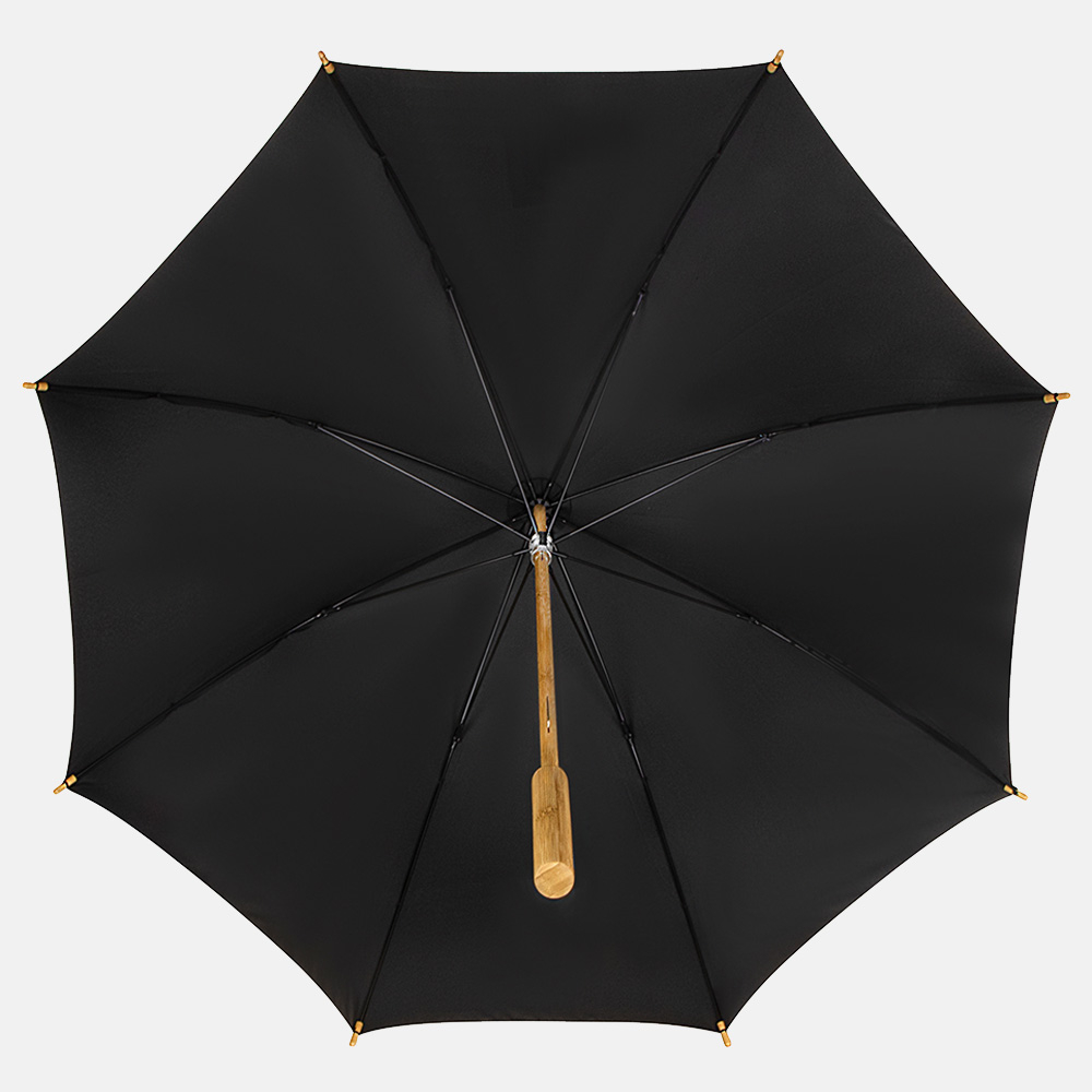 Impliva ECO Bamboe stokparaplu black bij Duifhuizen