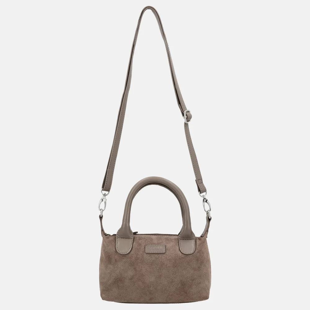 Charm London Buckingham crossbody tas XS donkertaupe bij Duifhuizen