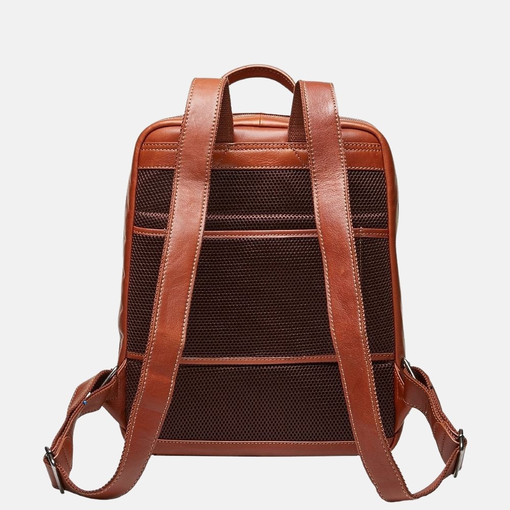 Castelijn & Beerens Firenze laptop rugzak 15.6 inch cognac bij Duifhuizen