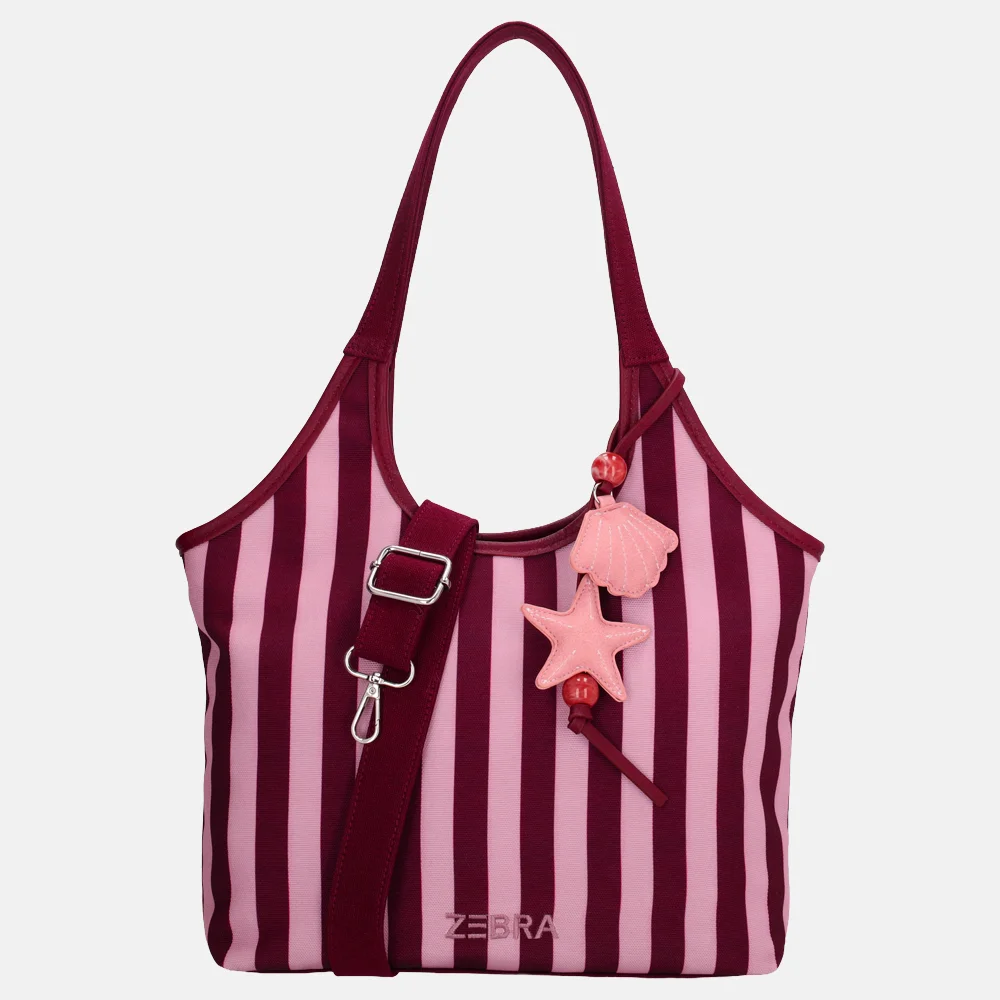 Zebra Trends Mira shopper streep M bordeaux rood