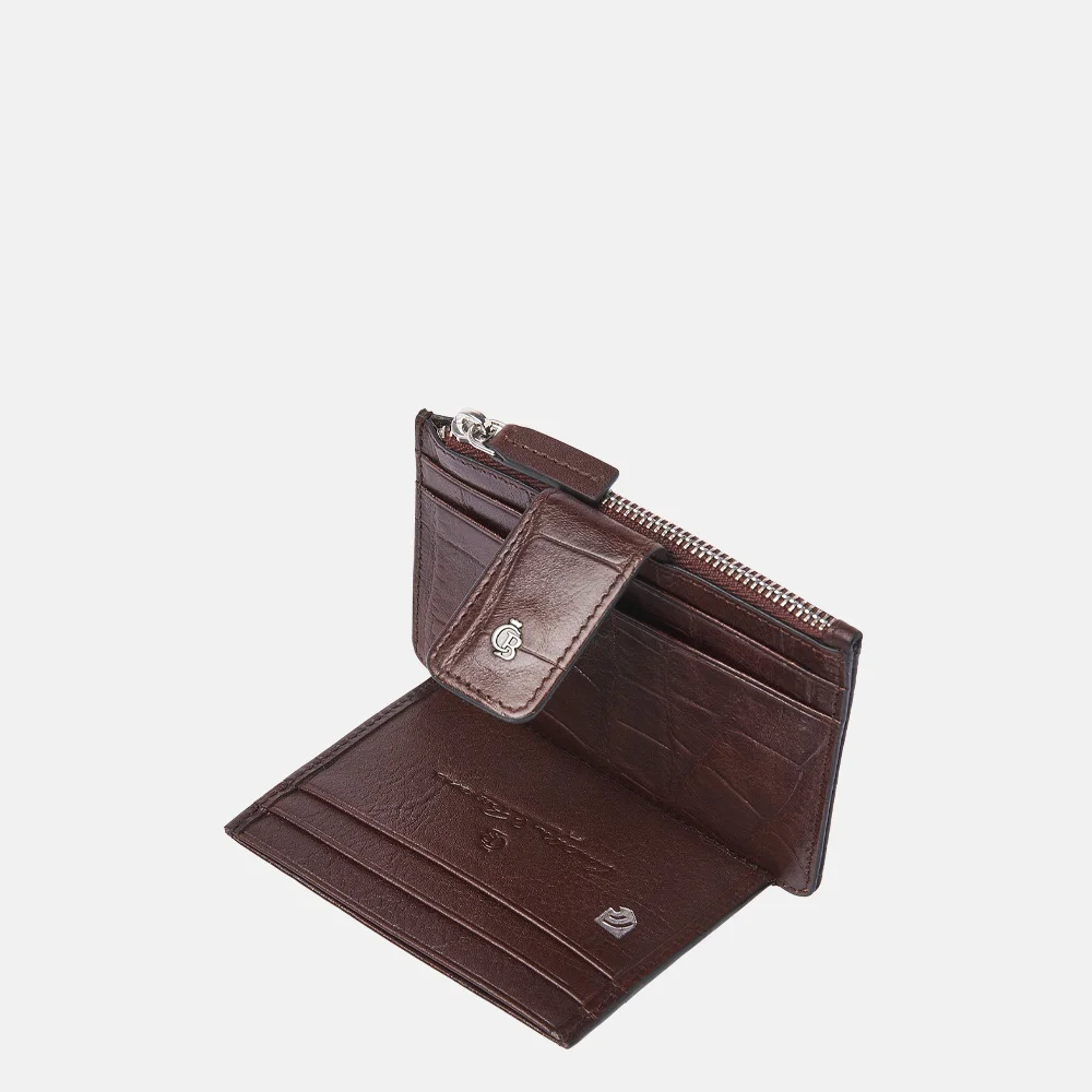 Castelijn en Beerens mini wallet pasjeshouder croco mocca bij Duifhuizen