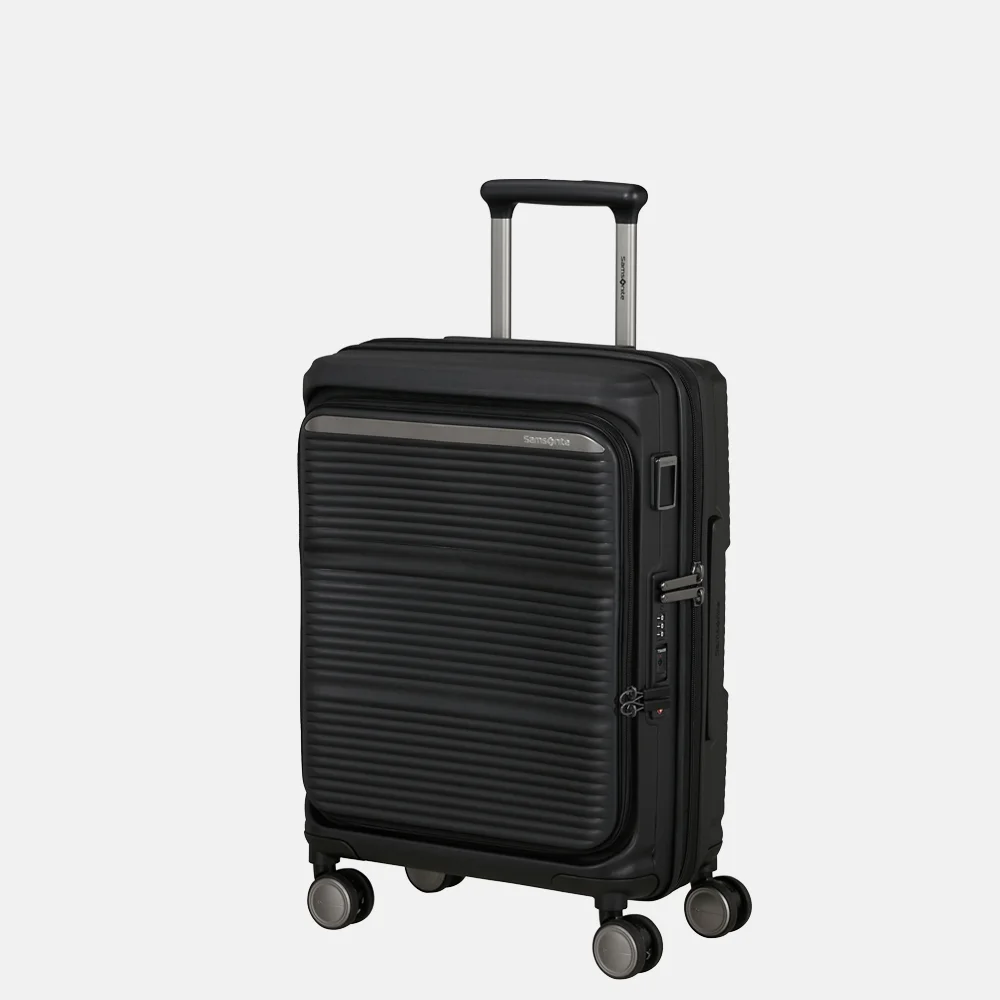 Samsonite Paralux HS Spinner handbagage koffer expendable 55 cm black bij Duifhuizen
