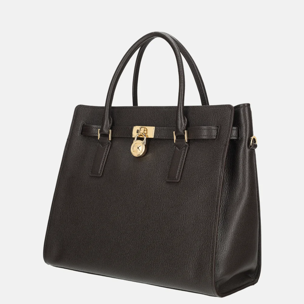 Michael Kors Hamilton handtas L chocolate bij Duifhuizen