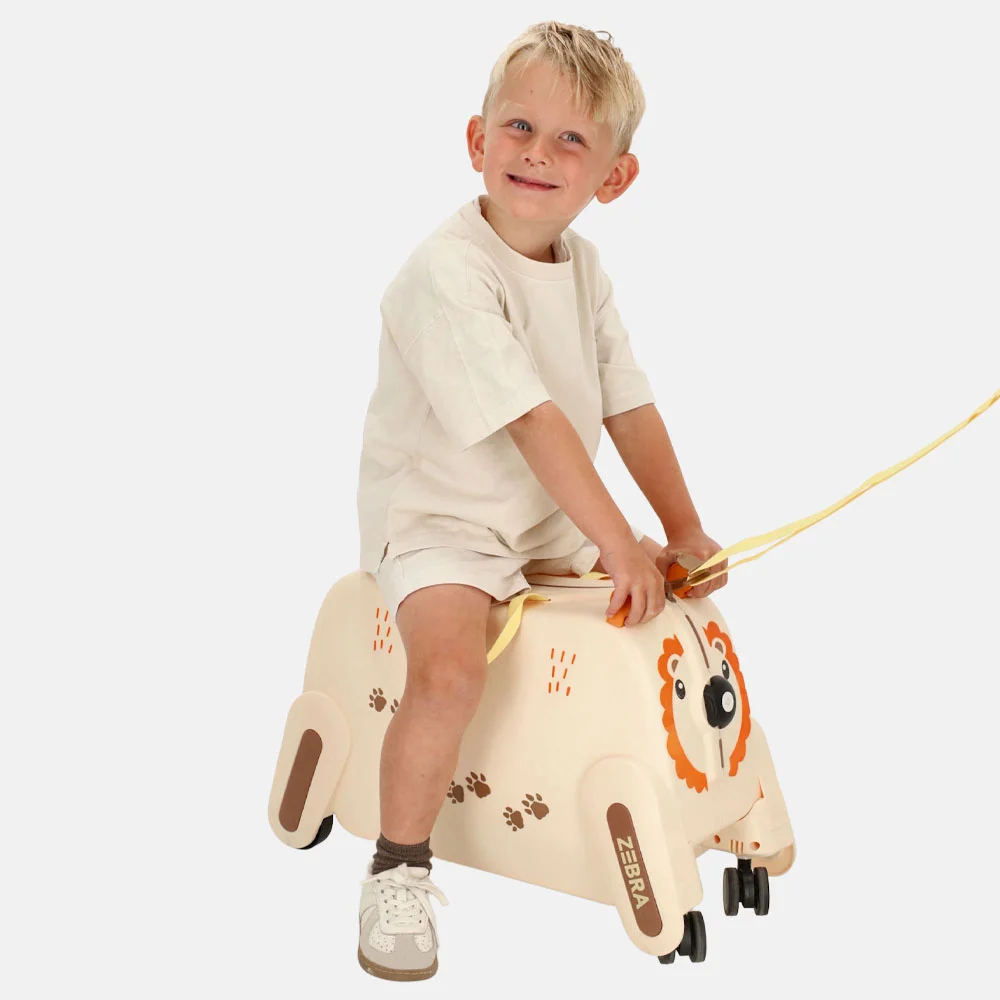 Zebra Trends rol handbagage zitkoffer beige bij Duifhuizen