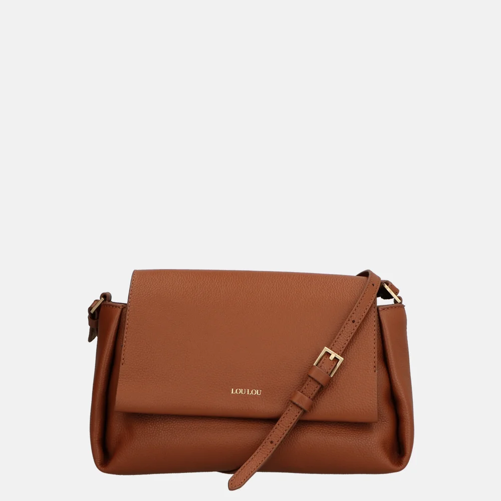 Loulou Essentiels Fleur crossbody tas cognac bij Duifhuizen