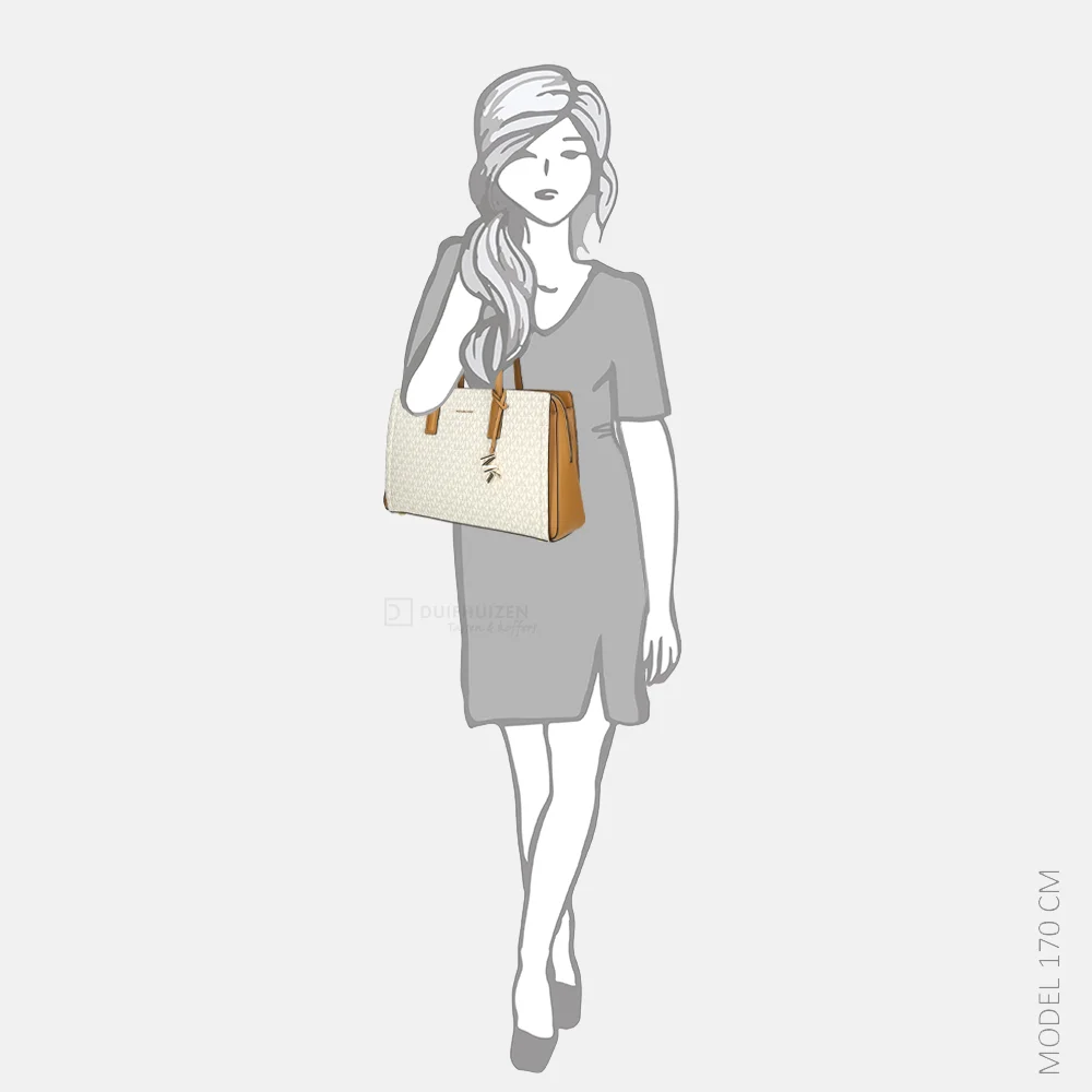 Michael Kors Laila shopper M vanilla/acorn bij Duifhuizen