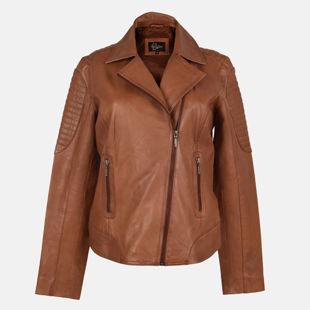 Dekkers Ledermode Lora dames jack cognac bij Duifhuizen