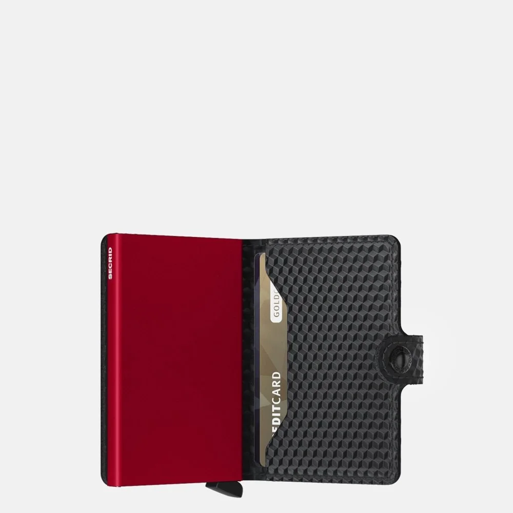 Secrid Miniwallet pasjeshouder cubic black-red bij Duifhuizen