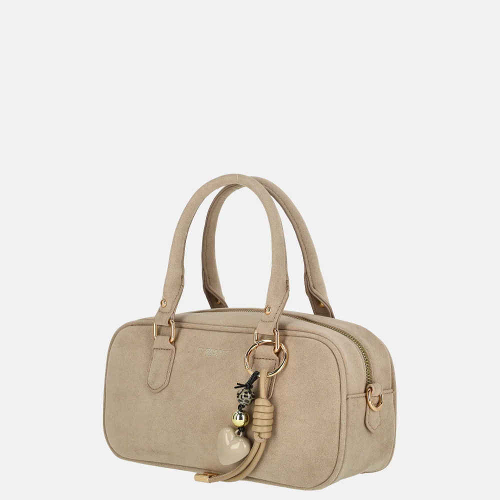 Flora & Co handtas suedine beige bij Duifhuizen