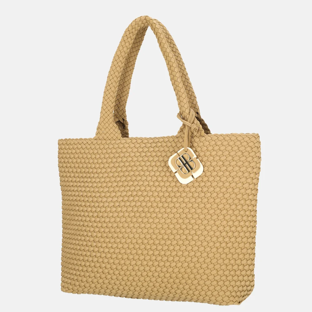 Laurent David Liz shopper gevlochten camel bij Duifhuizen